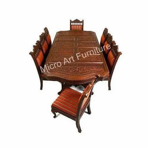 Brown Teak Wooden Dining Table Set, For Home Brown Teak Wooden Dining Table Set, For Home