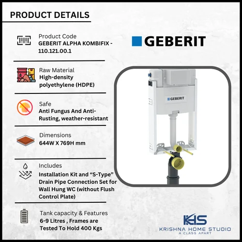 Geberit Alpha Kombifix Half Frame Concealed Tank- 10.121.00.1 Geberit Alpha Kombifix Half Frame Concealed Tank- 10.121.00.1