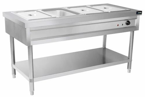 SS with Glass Silver Electric Bain Marie Counter, For Restaurant SS with Glass Silver Electric Bain Marie Counter, For Restaurant