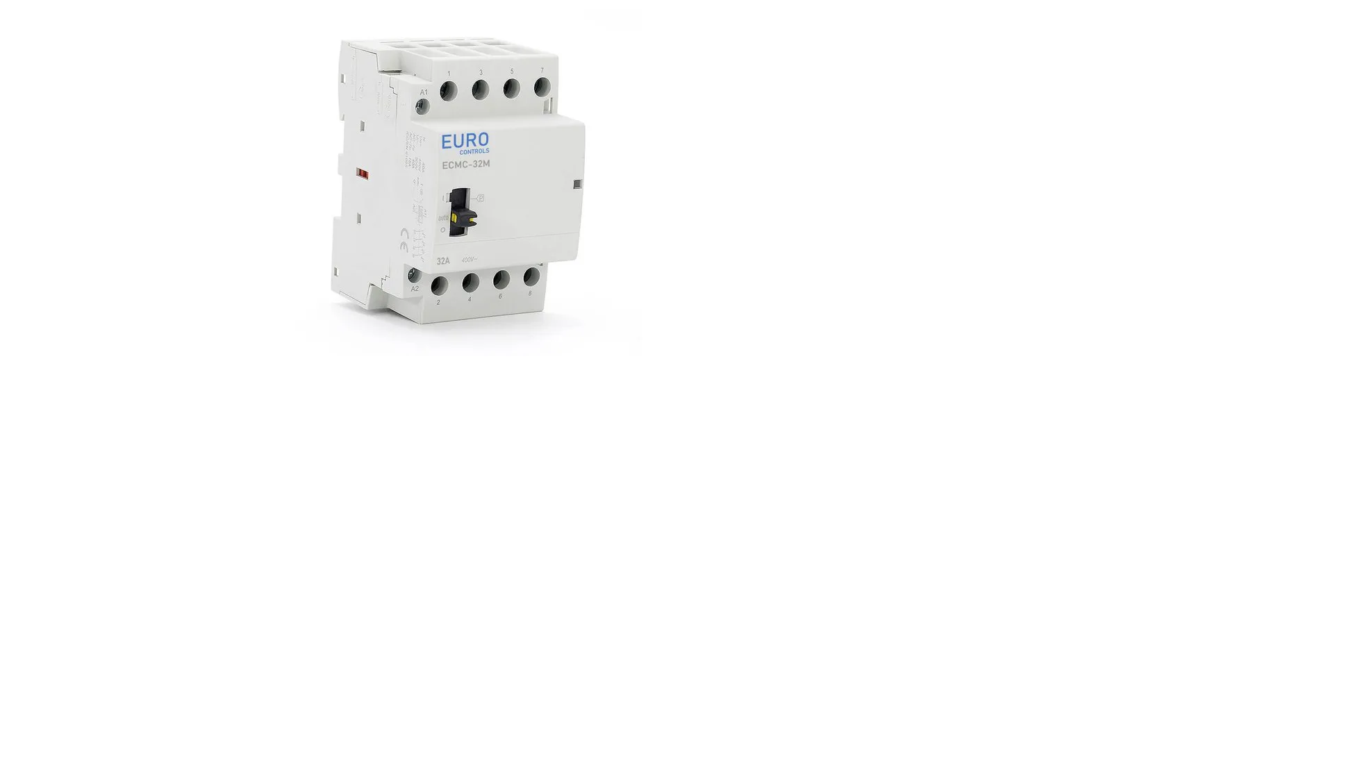 Euro Din Type Contactor 32 Amps 4 Pole 220 V AC With Override Switch Taiwan Excellence - ECMC Series Euro Din Type Contactor 32 Amps 4 Pole 220 V AC With Override Switch Taiwan Excellence - ECMC Series