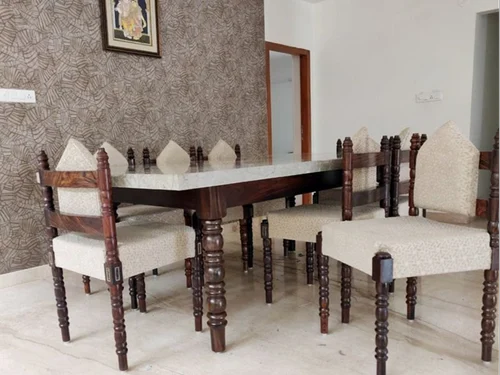 Rosewood Dining Set With Marble Rosewood Dining Set With Marble